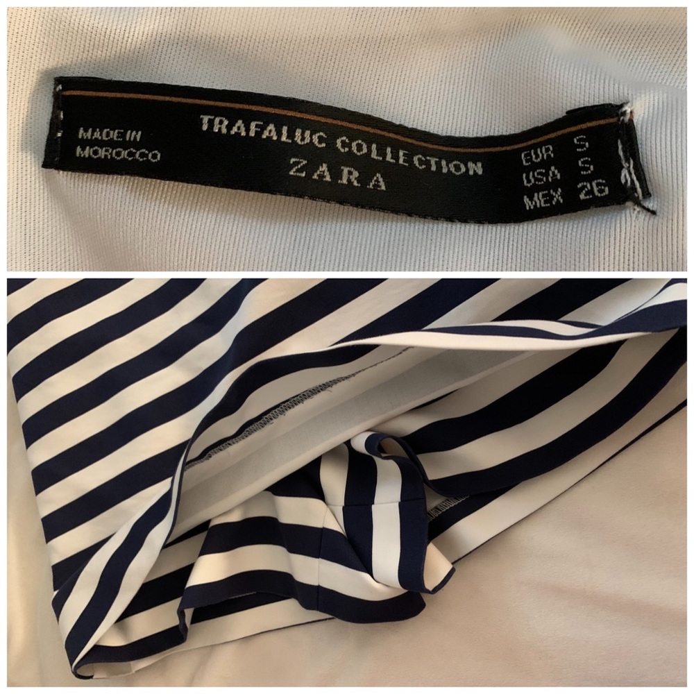 Zara Trafaluc navy white striped romper dress - Picture 7 of 8